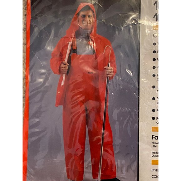 Reliable Outerwear Iron Man Industrial Rainwear Bib Pants Neon Orange Large New - Picture 3 of 9